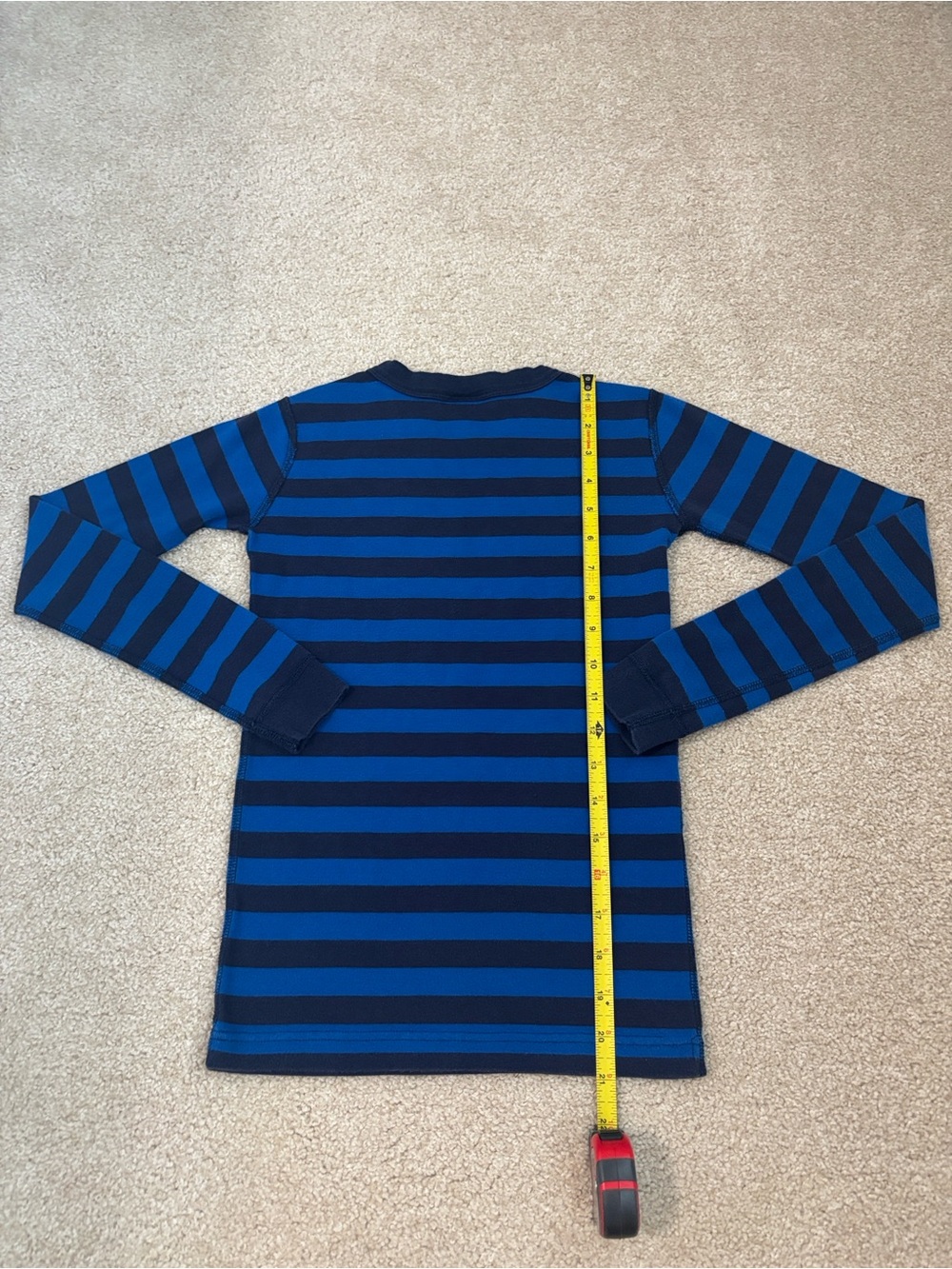 Hanna Andersson Blue/Navy striped Long John Pajamas In Organic Cotton size 150 - Picture 10 of 10